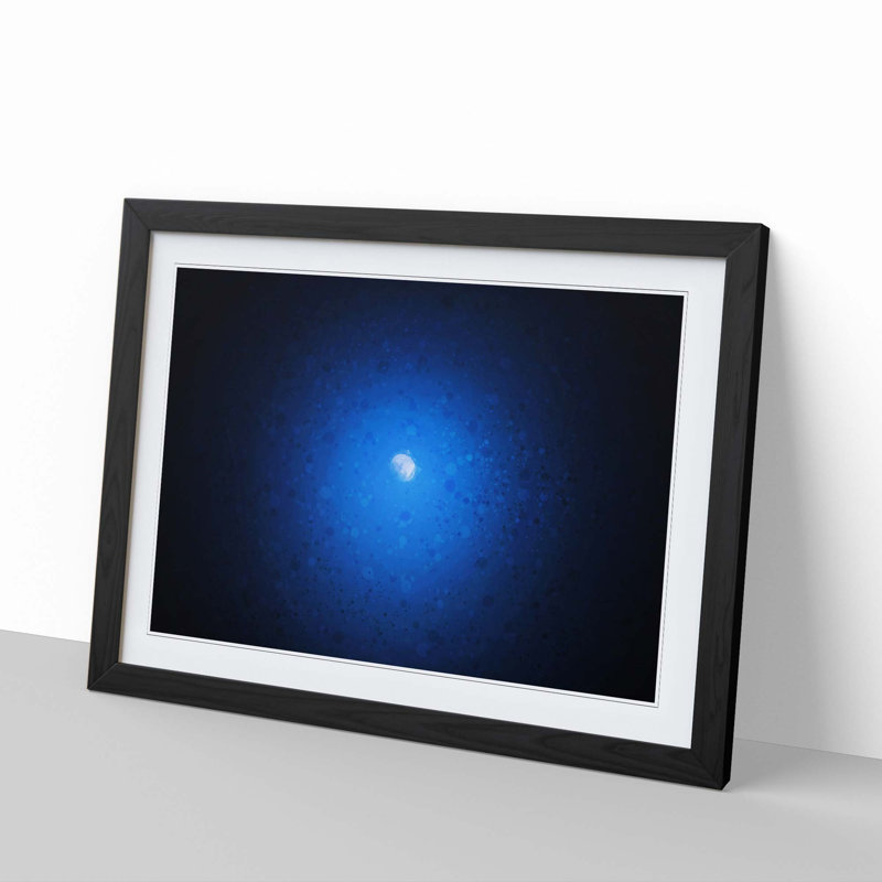 Half Moon in Abstract - Picture Frame Graphic Art Print, Black Framed, 36cm H x 48cm W x 2cm D