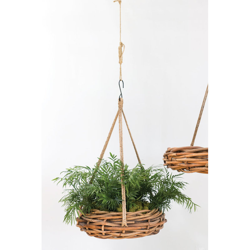 Pot à fleurs suspendu en bois Abrihet, H 6,5 po x l 23 po x P 23 po