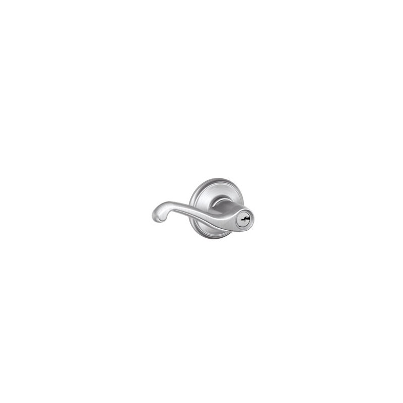 Flair Lever Keyed Entry Lock, Satin Chrome