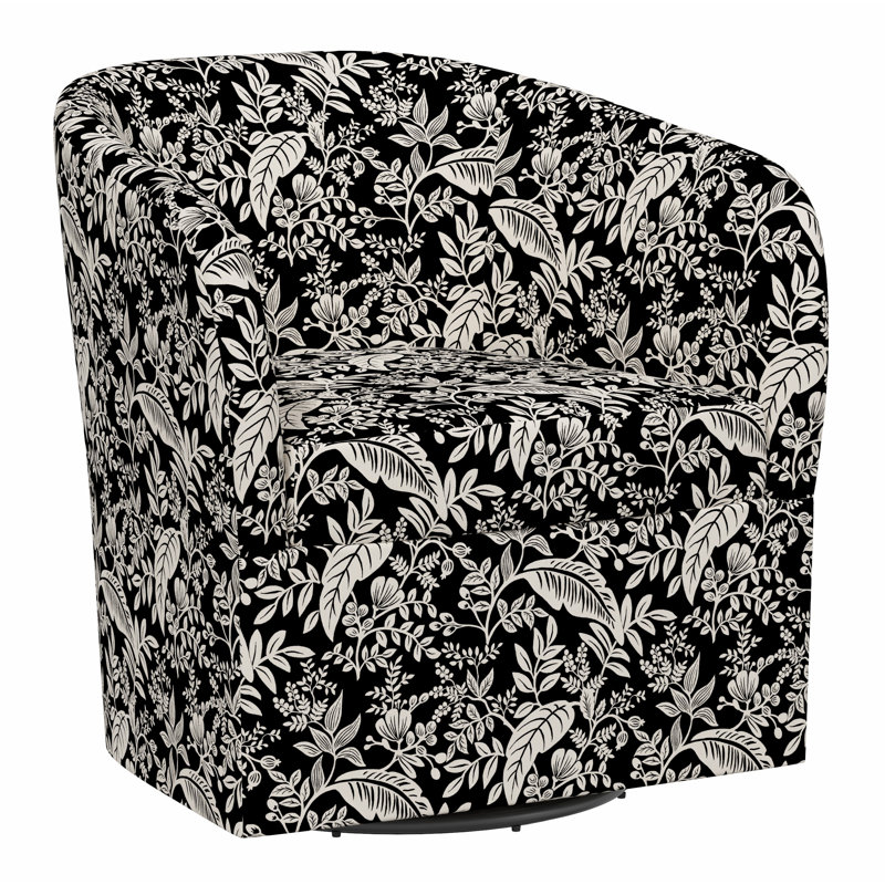Pembroke Swivel Chair, Rpc Canopy Black & Cream Linen