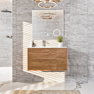 Alhagie 44'' Wall-Mounted Single Bathroom Vanity Set