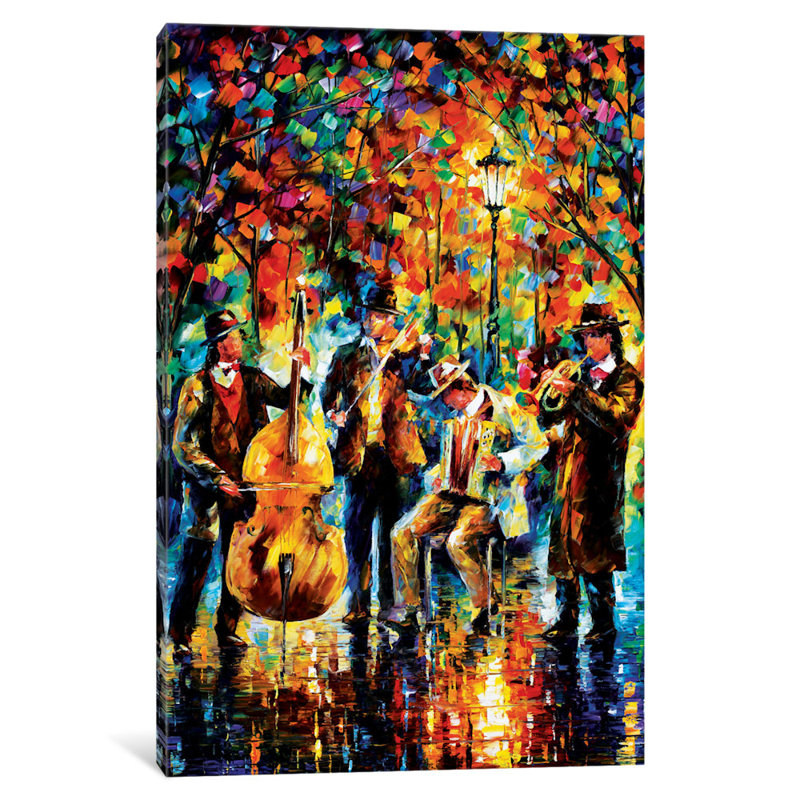 Reproduction d'art sur toile tendue « Glowing Music », H 18 po x l 12 po x P 1,5 po, Toile tendue, No Frame