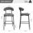 26'' Counter Height Bar Stools Teddy Fabric Cover Kitchen Island Counter Bar Stool With Black Powder Coating Base And Footrest(Grey)-1784687927