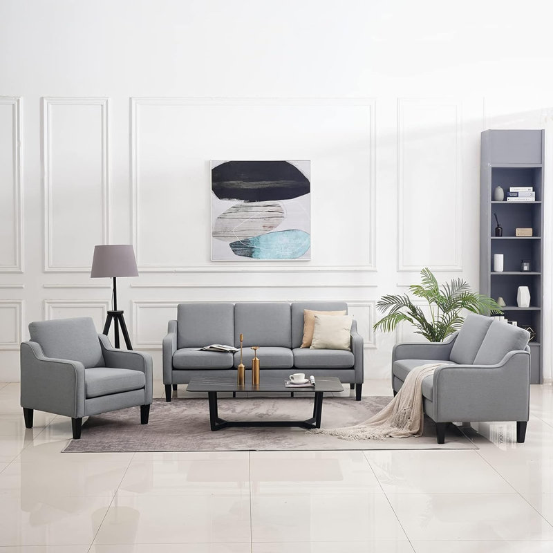 Sinica Upholstered 71.2'' Sofa, Light Gray
