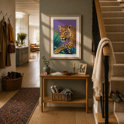 Golden Leopard Art Deco - Framed Print