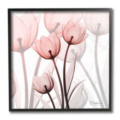 " Red Floral Silhouettes Modern Floral Photograph " by Albert Koetsier