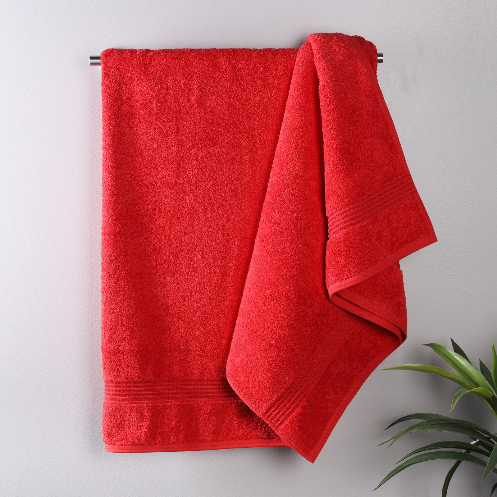 Oleg Egyptian Cotton Bath Sheet Set, Red, Bath Towels - 2 Pack
