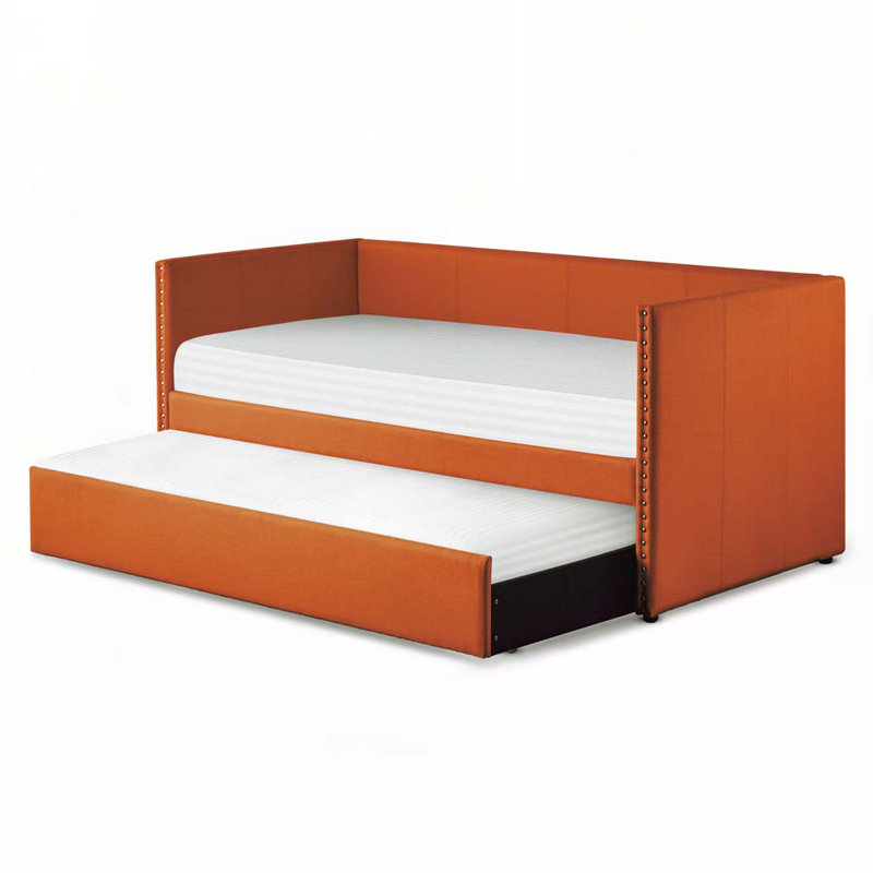 Lit de jour avec couchette Yelton, Orange