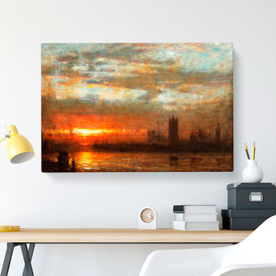 Westminster Sunset by Joseph Mallord William Turner - Wrapped Canvas Painting