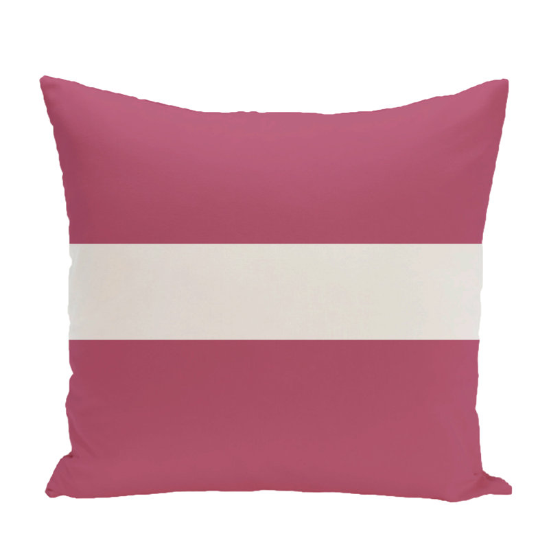 Striped Reversible Throw Pillow, 16" H x 16" W x 1" D, Pink Cheeks