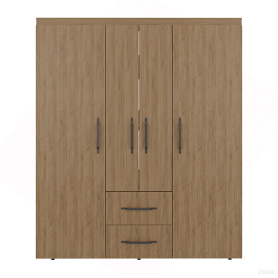 Natural Oak 4-door Wardrobe