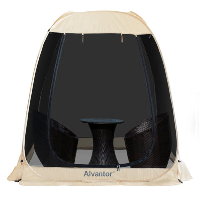 Outdoor Screen Tent with 4 Panels and Sunshade Canopy Combo