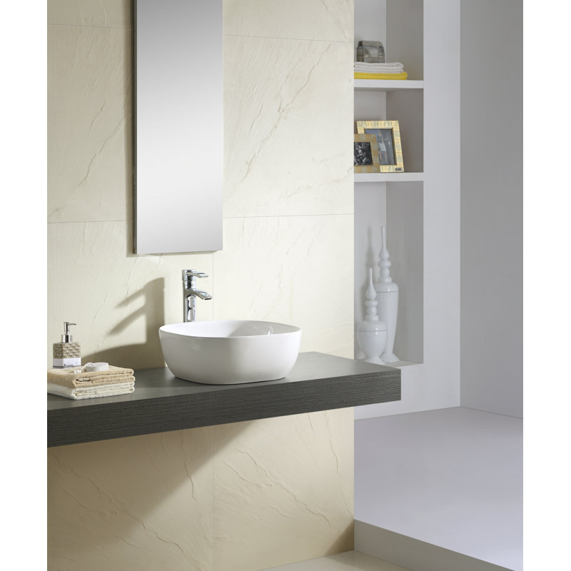 Ceramic Vitreous China Square Vessel Bathroom Sink