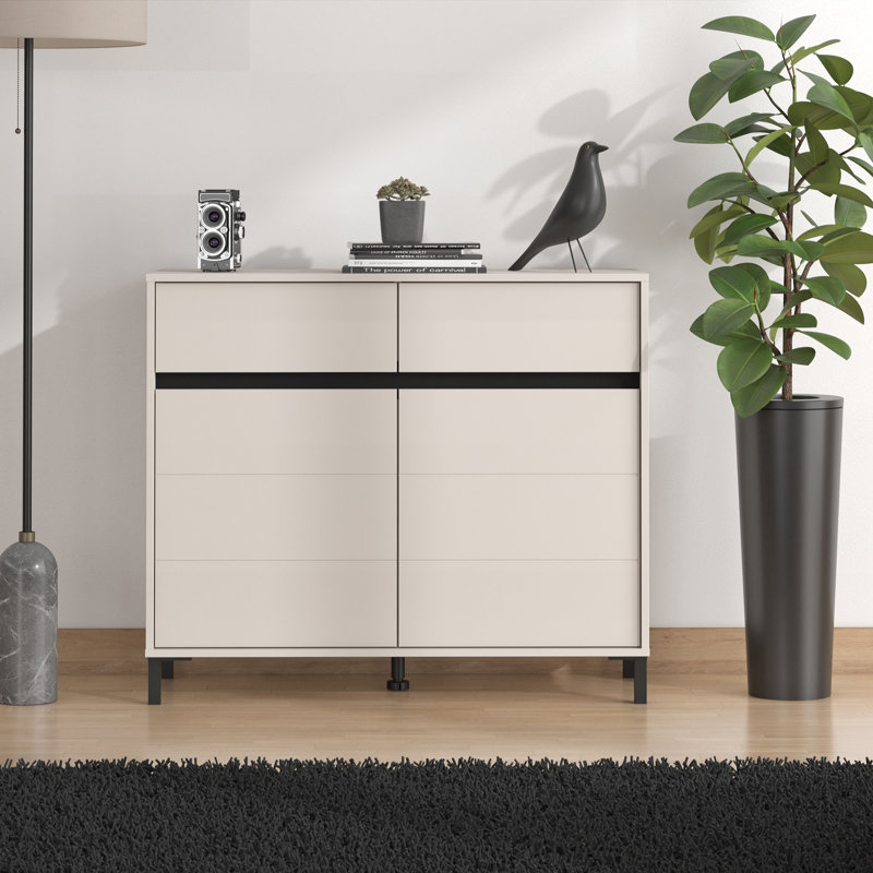 Gonde Metal Rectangle Accent Cabinet, White