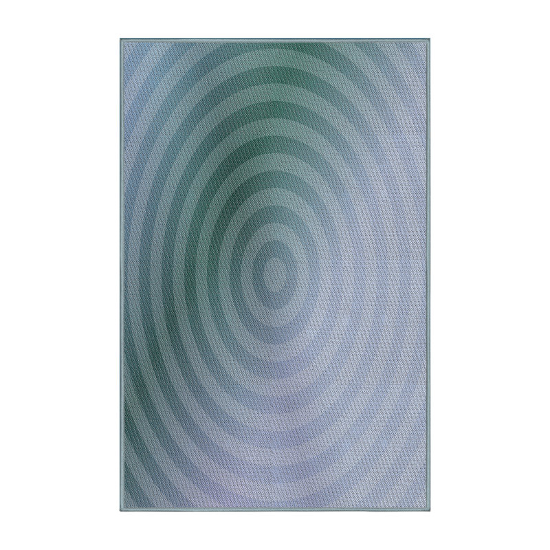 Tapis bleu/gris ciel à motifs, Rectangle 2 pi x 3 pi