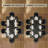 7-Piece Modern Black Dining Set For 6-517648839