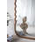 31.4X1.4X74" Oversized Wooden Floor Mirror With Unique Brown Frame