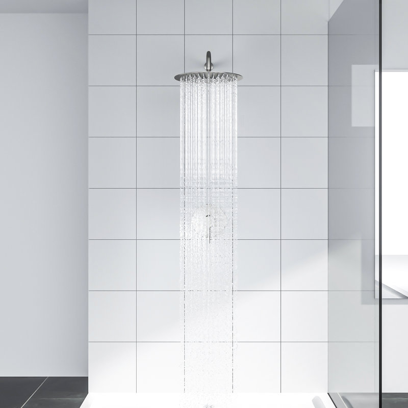 Complete Shower System with Rough in-Valve, Brushed Nickel