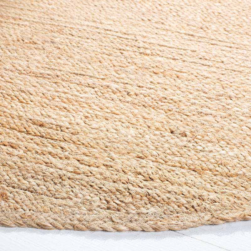 Tapis en jute tissé à plat en fibre naturelle Foxdale, Rond 3 pi
