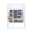 Lit mezzanine double en métal avec bureau, tablettes, prise de courant, lumière DEL et garde-robe-1277106968-1277106970