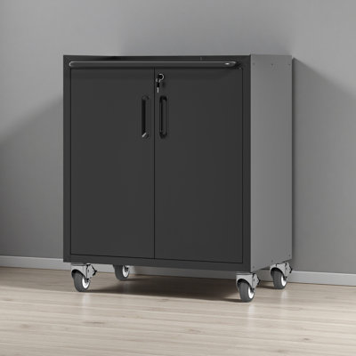 Heavy-Duty Metal Garage Storage Cabinet With Wheels - Sturdy And Durable Tool Storage Cabinet For Garage, Office, And Home Organizer Solutions