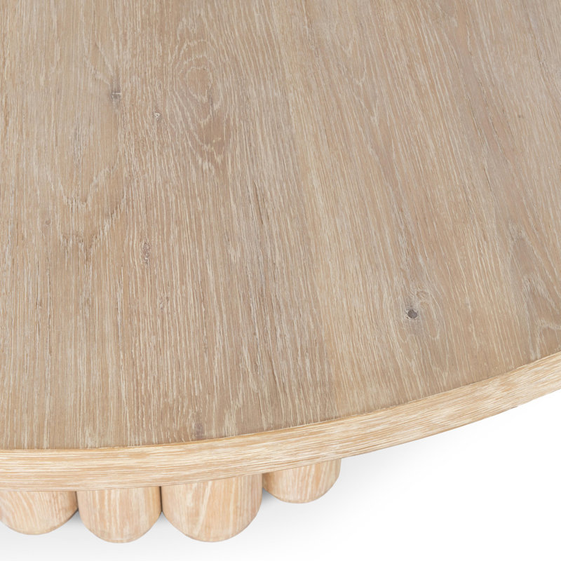Tiber Round Dining Table, White Wash