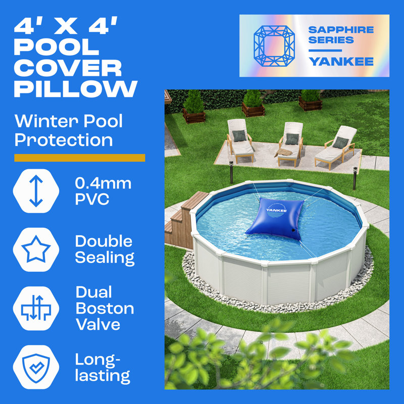 Coussins de piscine Yankee pour piscines hors terre, coussins de piscine pour la fermeture de l'hiver, PVC extra durable de 0,4 mm (calibre 27), coussin de piscine d'hiver (paquet de 2)
