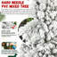 Arbre de Noël enneigé 8 pi avec 600 lumières à DEL blanc chaud - 1445 pointes, PVC enneigé et branches à aiguille dure, conception à charnières pour une installation facile, support en métal robuste - arbre des Fêtes complet et réaliste-520367356-520367359