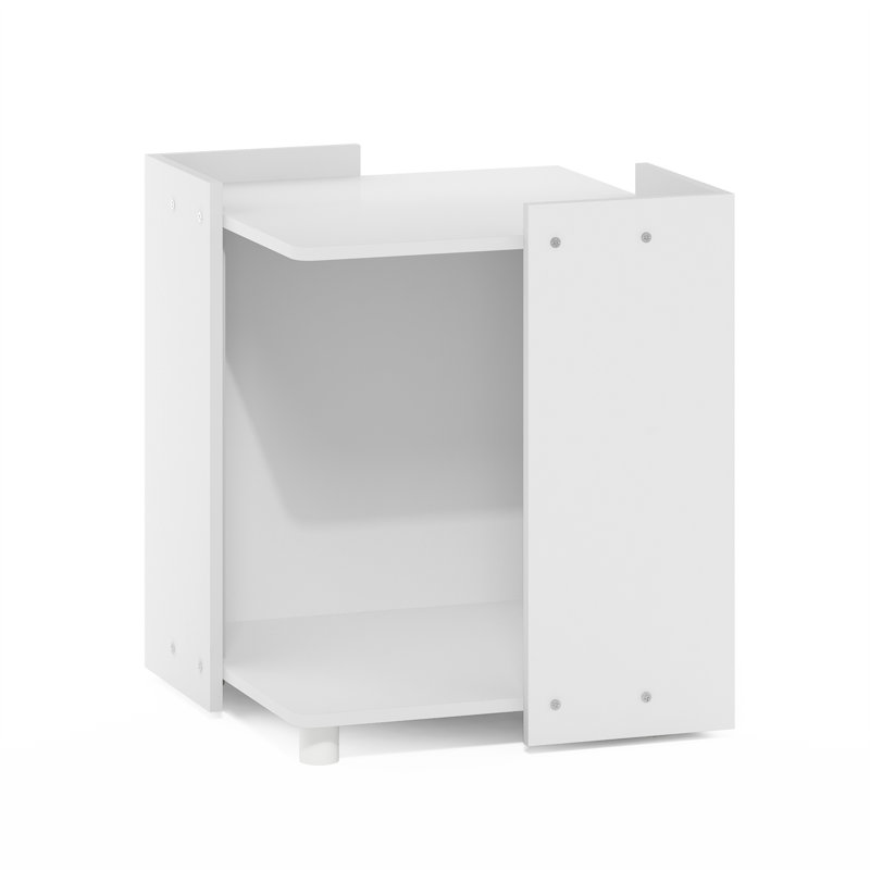 Table de bout polyvalente avec rangement, Blanc uni