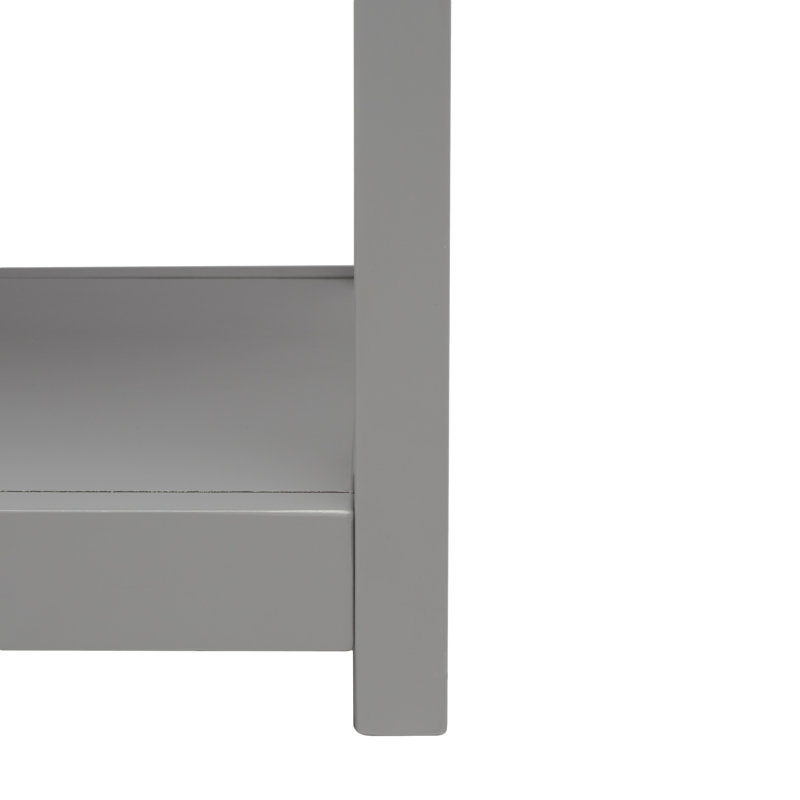 Amish Gray Matte Finish Console Table with Dual Storage Drawers