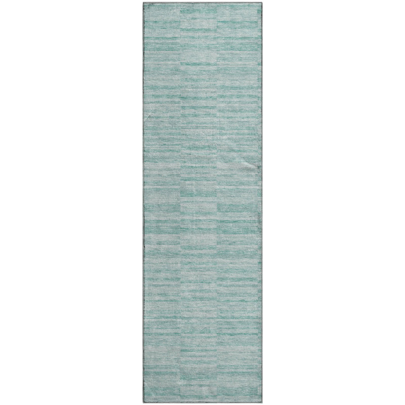 Premium Machine Washable Prisco Turquoise Rug, Runner 2'3" x 7'6"