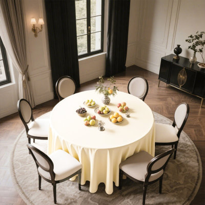 6 pièces / paquet de nappes rondes de couleur unie en polyester de 120 pouces de couleur unie, disponibles en plusieurs couleurs, parfaites pour un usage quotidien, la cuisine, les mariages et les fêtes, cet accessoire de table ronde est réutilisable