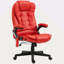 Fauteuil de bureau vibrant à 6 points avec massage chauffant, chaise de bureau de direction à haut dossier avec dossier inclinable, accoudoirs rembourrés et télécommande-333925