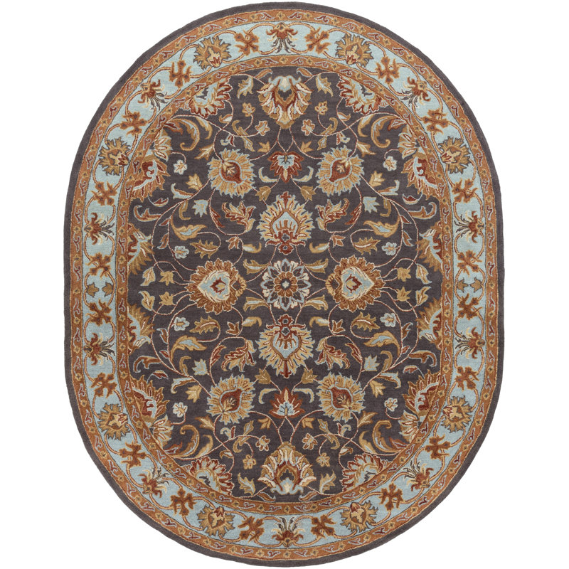 Teshina Hand Tufted Wool Rug, Oval 8' x 10'