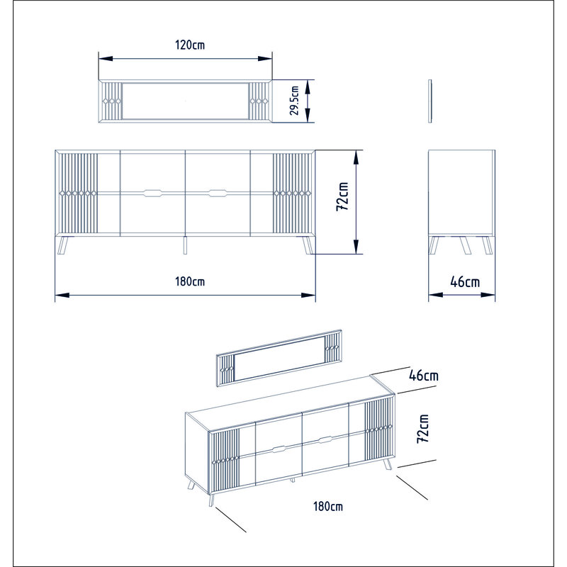 Dorazio 180cm Console Table
