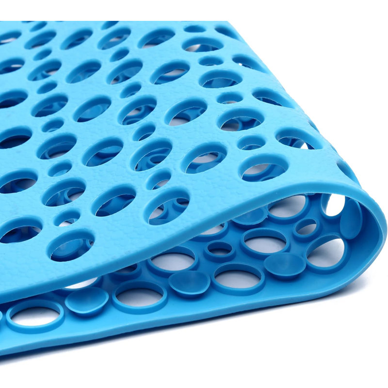 35x16" Soft Non-slip Bath Mat Lake Blue