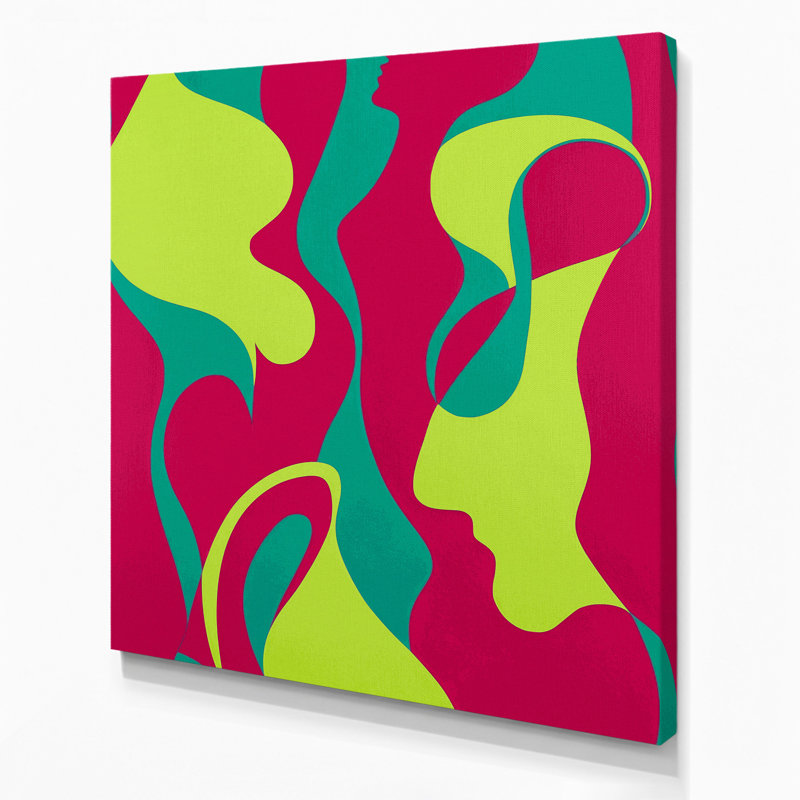 Toile abstraite abstraite figurative rouge 85, H 8 po x l 8 po