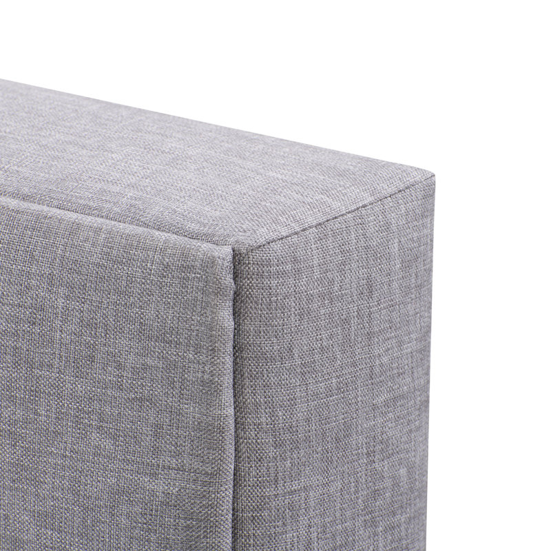 Upholstered Platform Bed, Full, Light Gray
