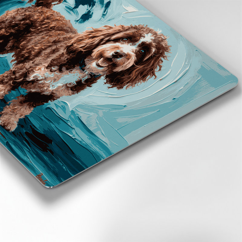 «Dogs Barbet», art mural en métal noir, H 20 po x l 24 po