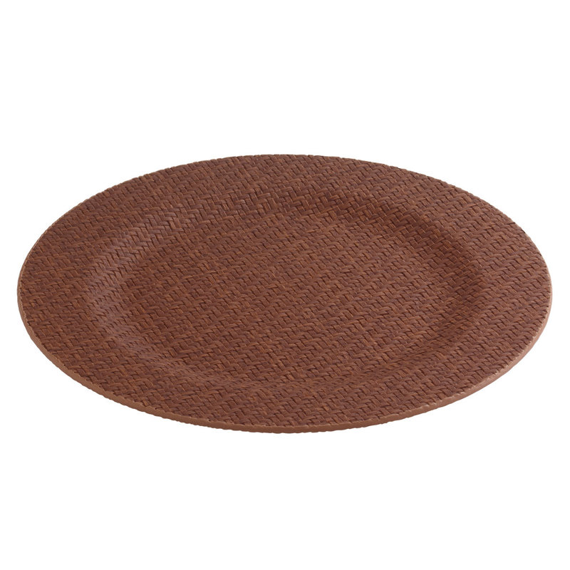 Wicker Vinyl Chargers, Chocolate