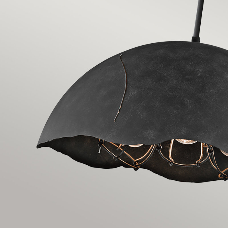 Lorne 3 - Light Weathered Zinc Dome Pendant