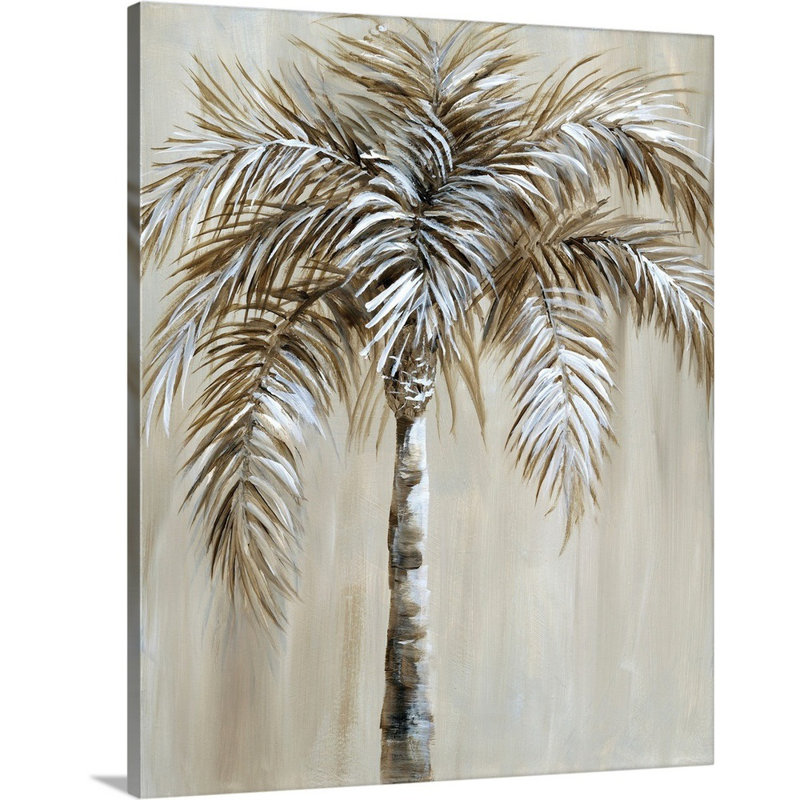 Palmier I, art mural sur toile, Toile tendue, H 45 po x l 36 po x P 1,25 po