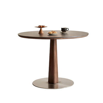 Black&Walnut Round Sintered Stone Dining table