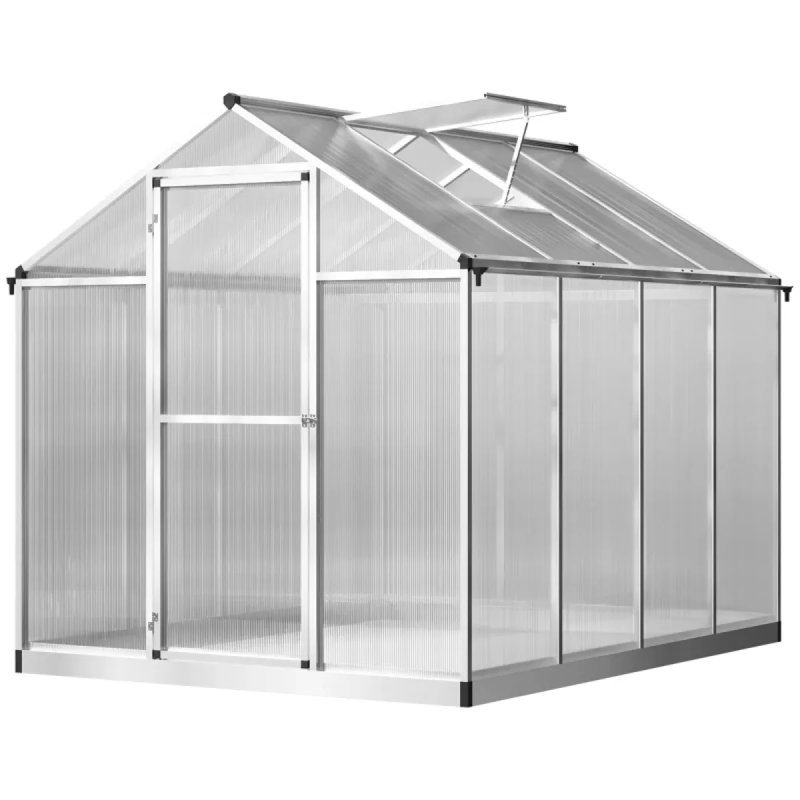 Serre d'hiver en polycarbonate avec évent pour toiture et gouttière H 8 pi x l 6 pi Winter