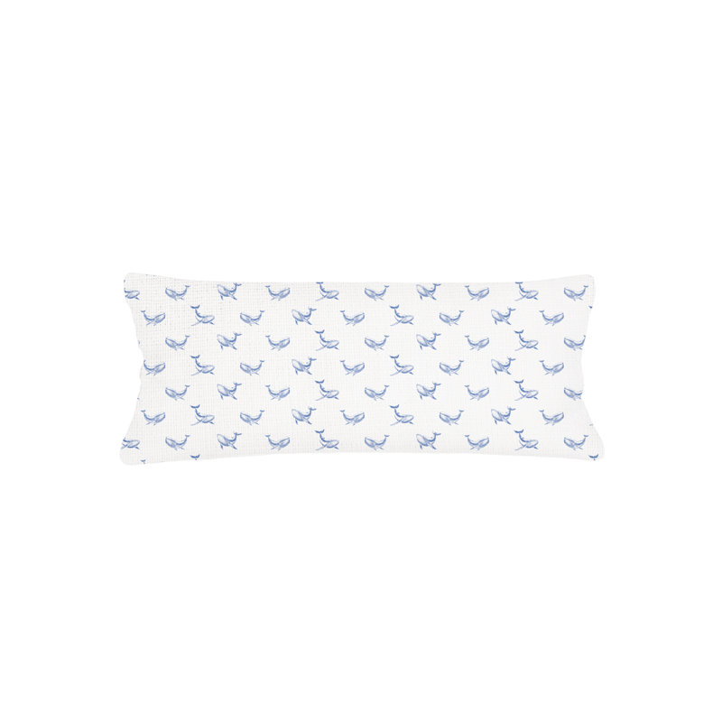 Printed Pillows Linen Animal Print Accent Pillow, Blue, Rectangle 14" H x 40" W, Polyester