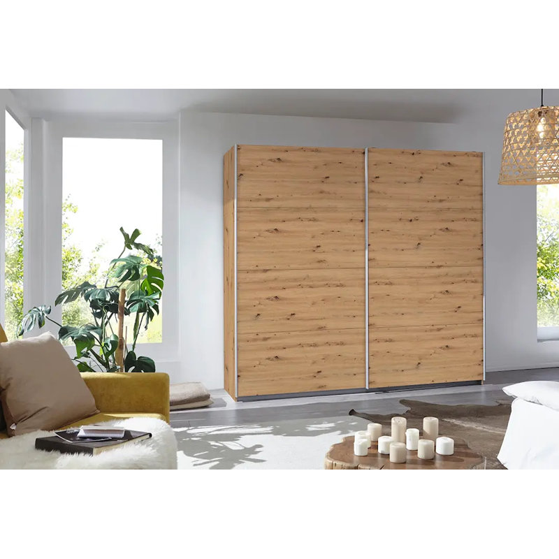 Caracas 3 Door Manufactured Wood Wardrobe, Premium, Artisan Oak, 210cm H x 226cm W x 62cm D