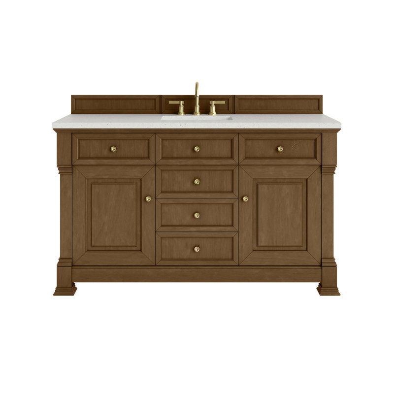 Brookfield Single Vanity, Widespread, Honey Oak, Lime Delight