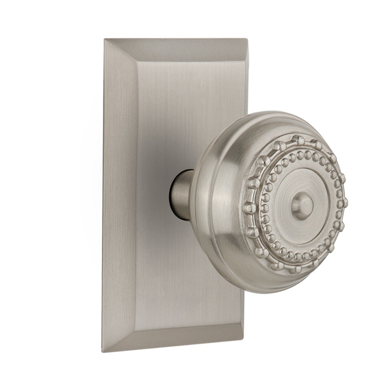 Studio Plate with Meadows Door Knob, Satin Nickel