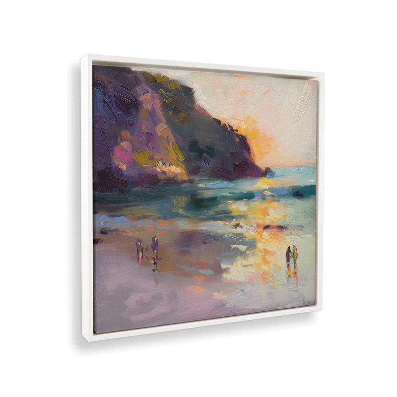 «Nocturne Sunset Soiree V1 (Square)», reproduction d'art encadrée sur toile par Azure Artisanal Studio