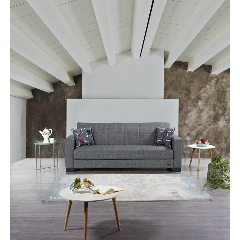 Canapé-lit simple avec rangement Advika, Gris